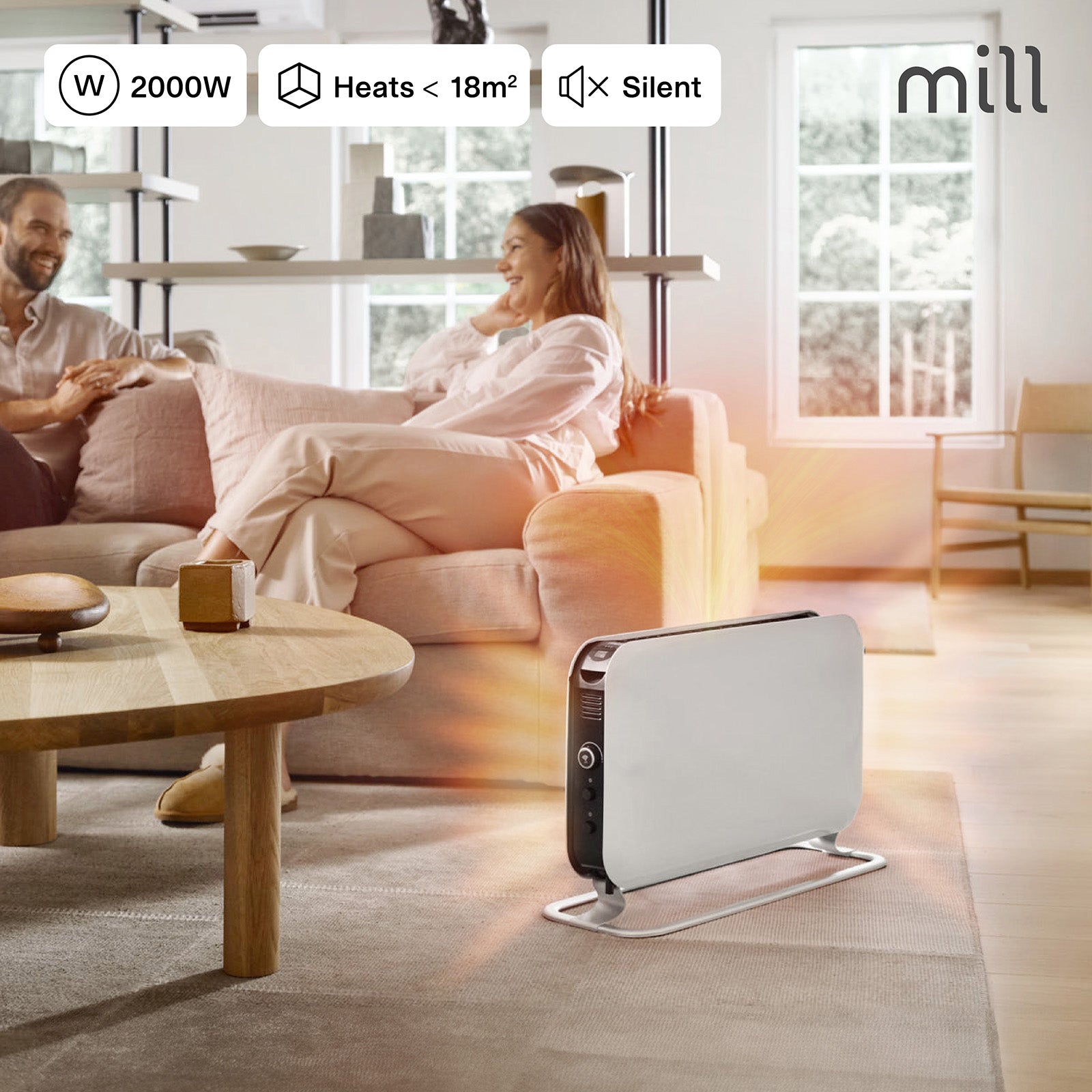 Mill 2000W White Instant Convection Heater | Red Dot Award Winner 2019