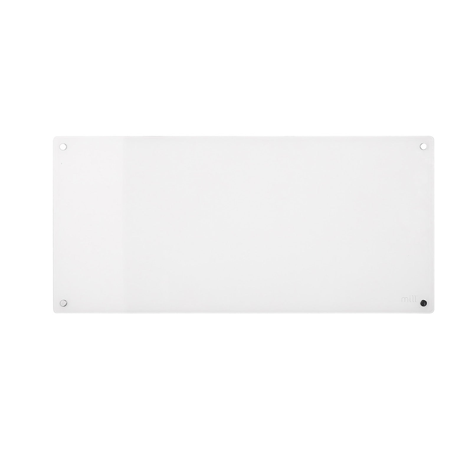 Mill 900W Smart Wi-Fi Glass Panel Heater – sleek glass front electric panel heater with app control for rooms up to 10m² in Australia and New Zealand. Wi-Fi smart heater, IPX4 bathroom approved, child lock AU NZ.
